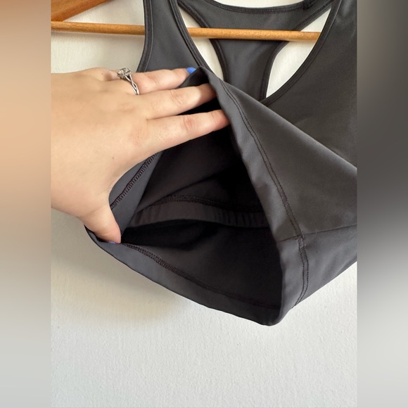 X by Gottex Dark Gray Ultralux Nylon Racerback Shelf Bra Cropped Tank Size Small - Picture 2 of 6